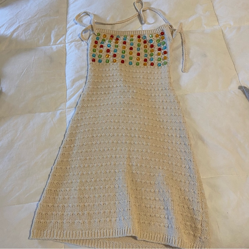 NWT Zara Knit Beaded Dress - Picture 5 of 9